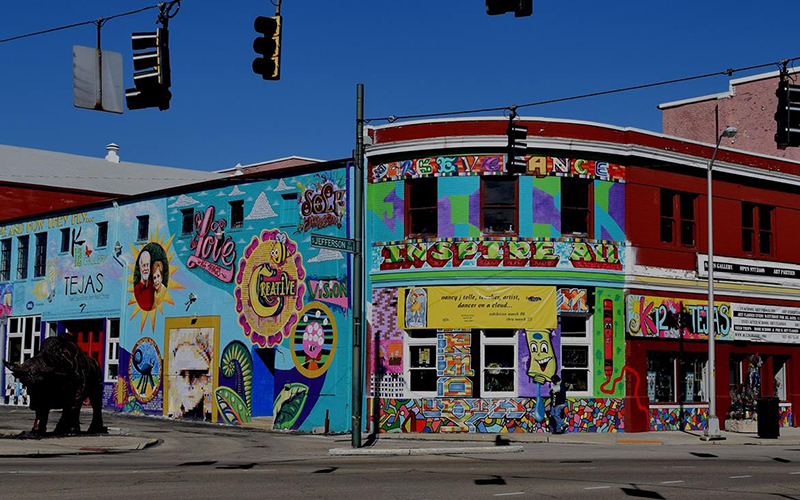 exterior of k12 & tejas art gallery in dayton