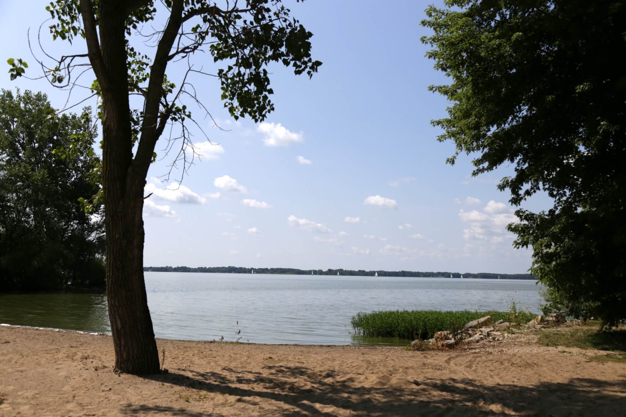 Lakeside view at Grand Lake St. Mary’s State Park.