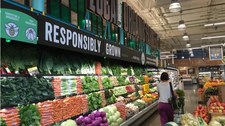 Produce section at Whole Foods.