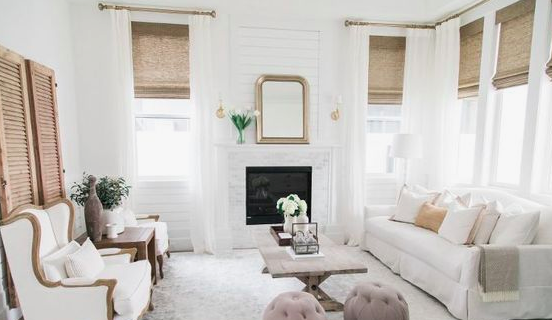 White paint gives a living room a light and airy mood.