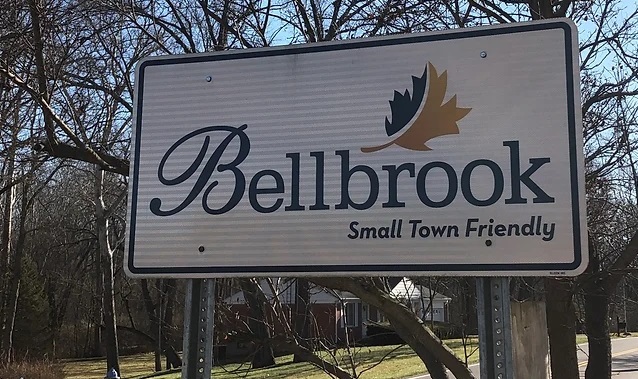 Sign welcoming visitors to Bellbrook, Ohio.