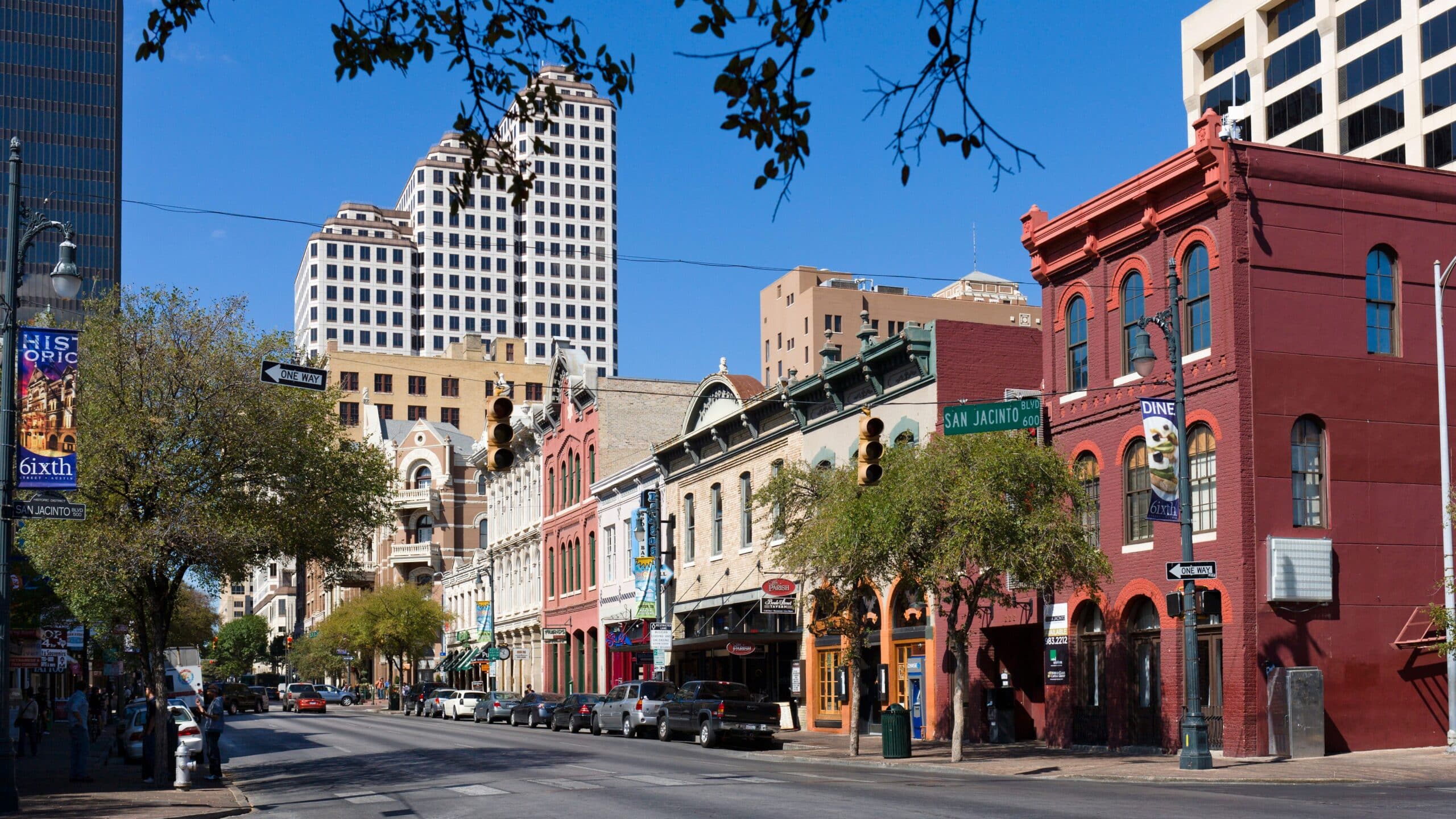 Quiet downtown street in Austin, Texas