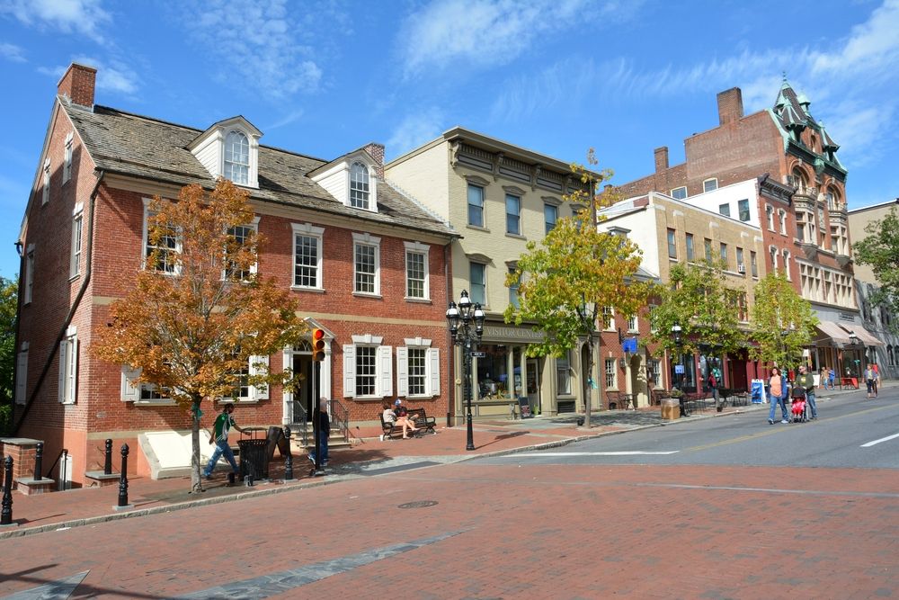Downtown street in Bethlehem, PA.
