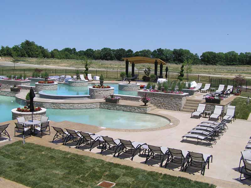 Pool area at Oberer Homes’ Washington Trace community.