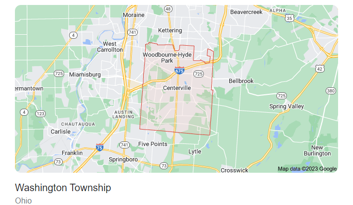 Alt-Text: Map image of Washington Township, Ohio.