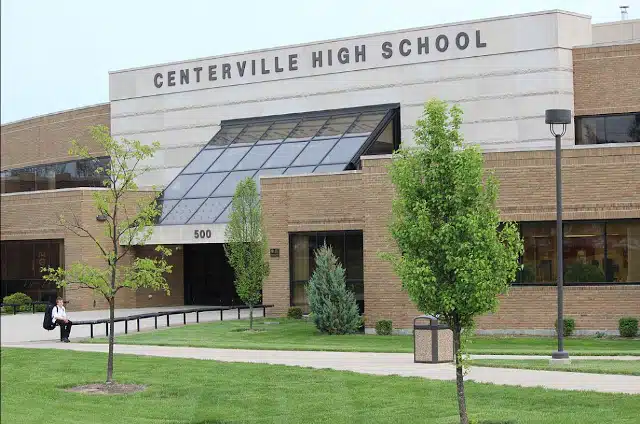 Centerville High School as seen from outside.